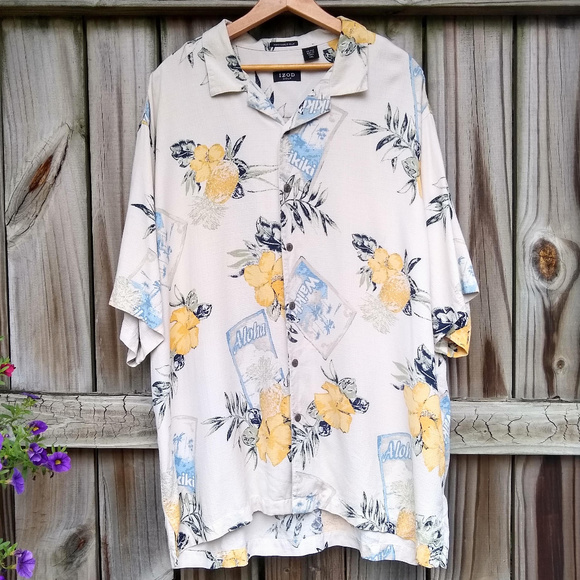 Izod Other - IZOD Golf Silk Hawaiian Button Down Shirt